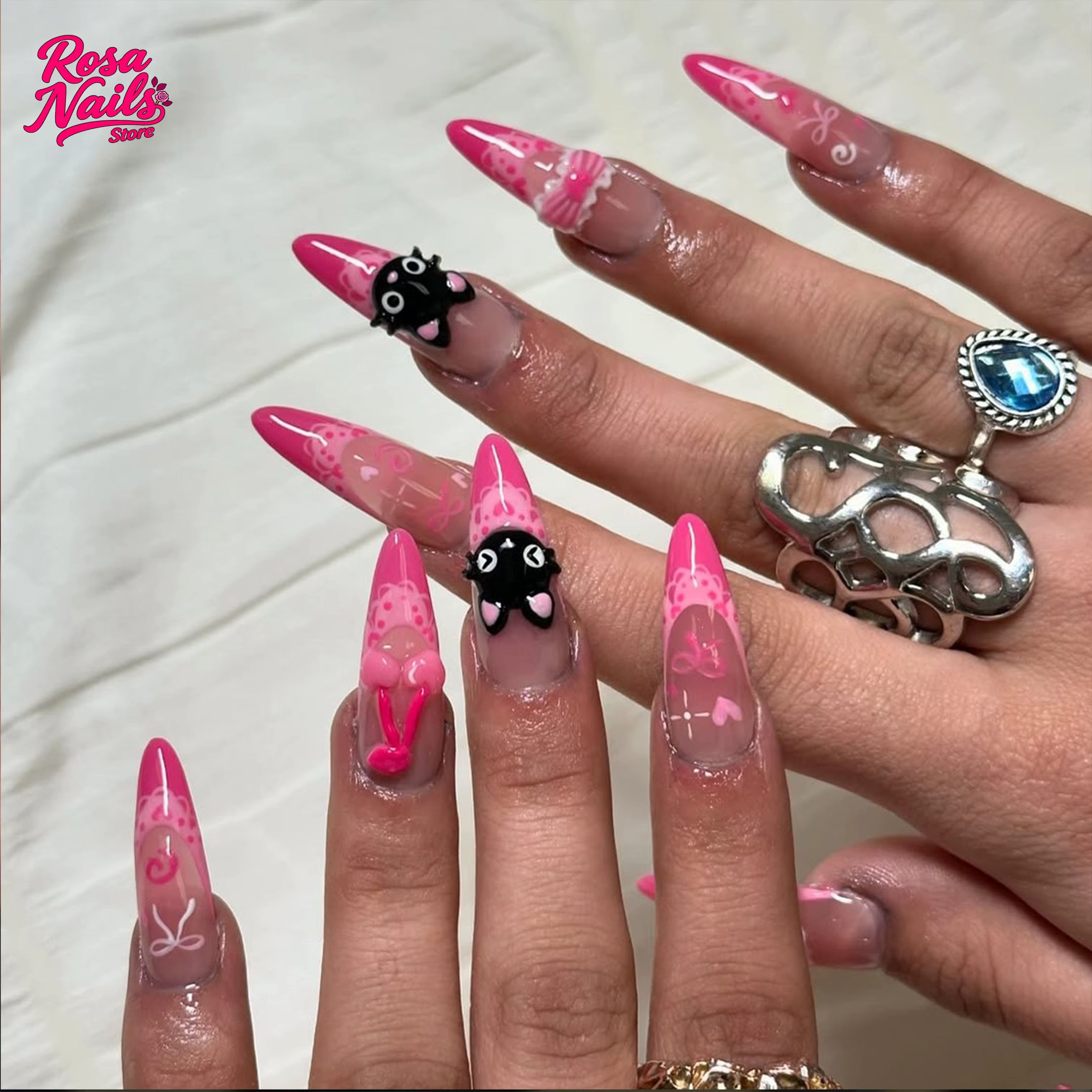 Ensemble de faux ongles pour la saint-valentin