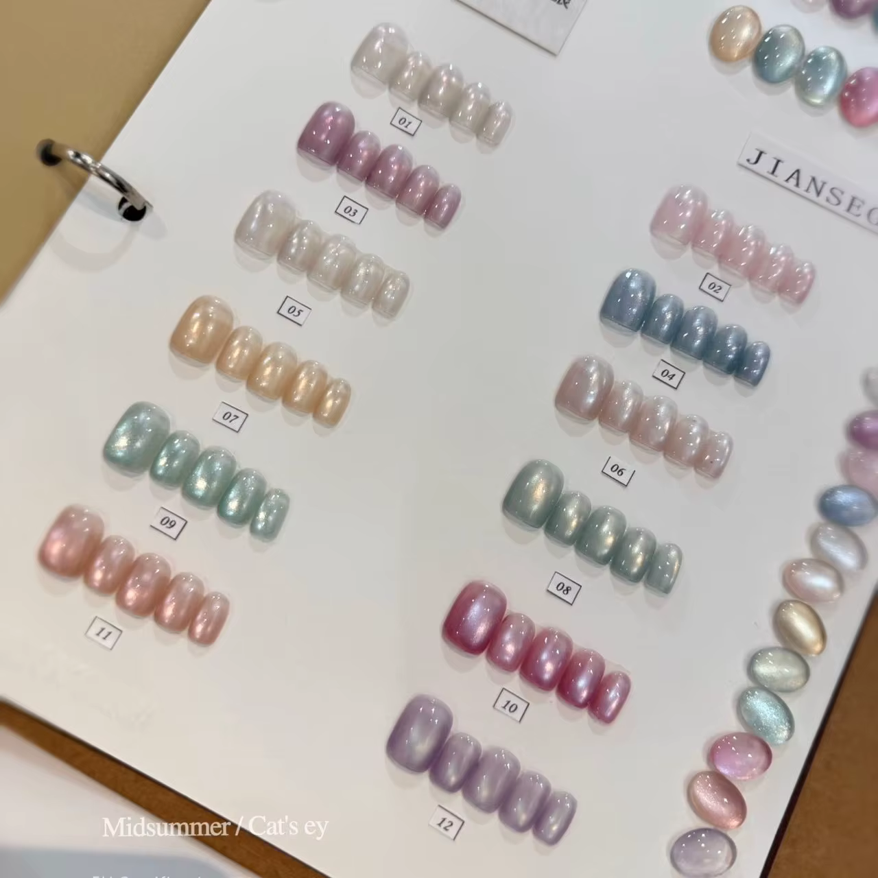 Ensemble de 12 Gels Ongles Effet Œil de Chat Couleurs Printanières