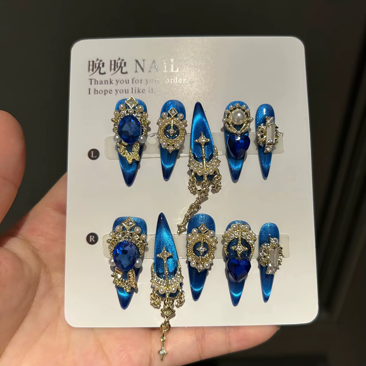 Clous à pression de luxe de Style cour bleu Royal