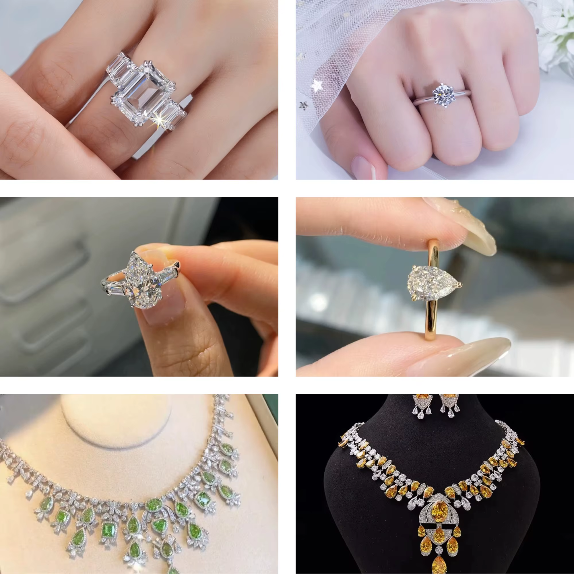 Bijoux personnalisés en diamant de laboratoire Annie : Bague, collier et boucles d'oreilles personnalisées avec gravure de nom