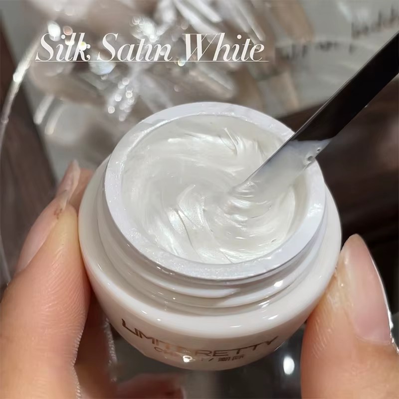 Gel de dessin élastique pour nail art en satin de soie blanc