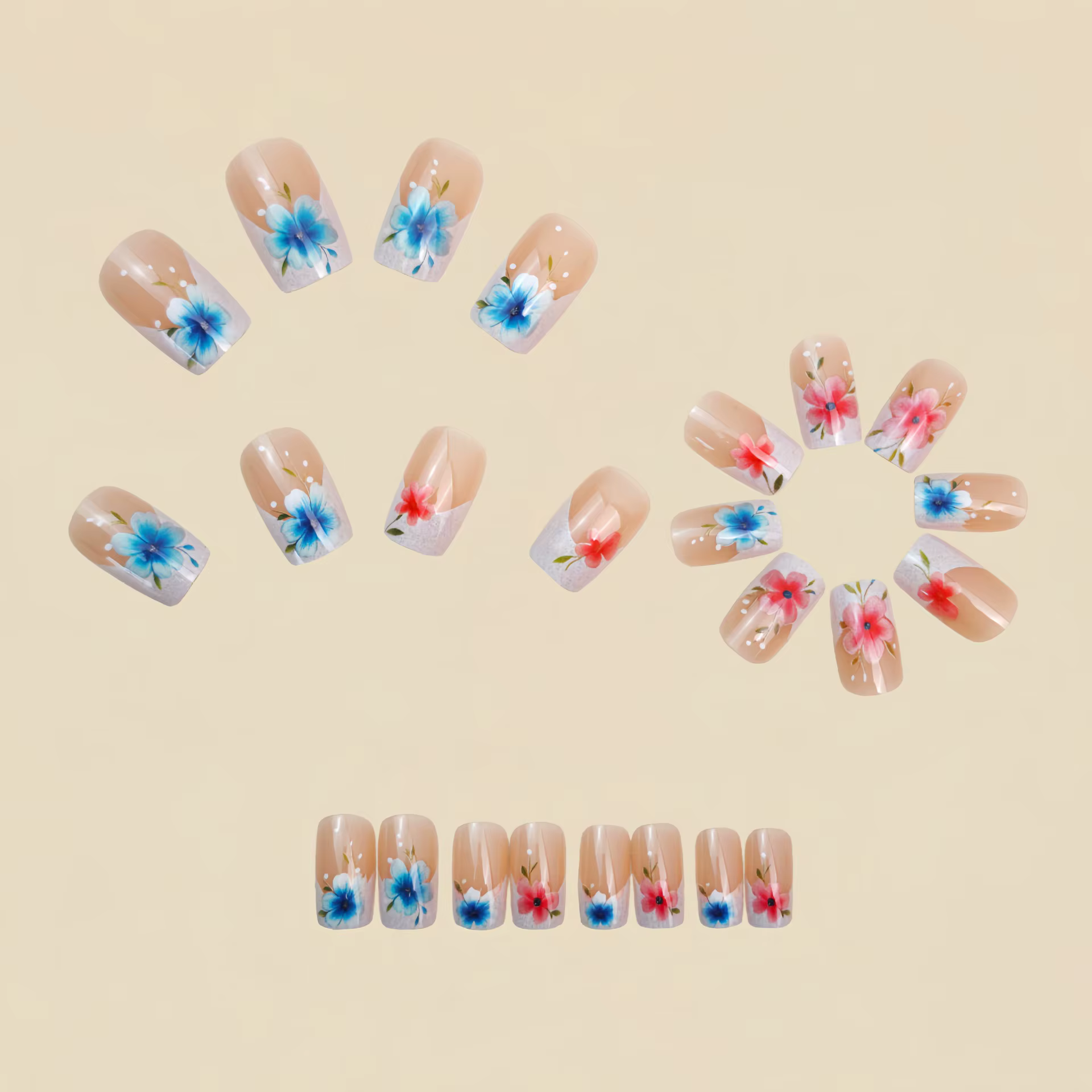 Faux ongles moyens pour femmes et filles