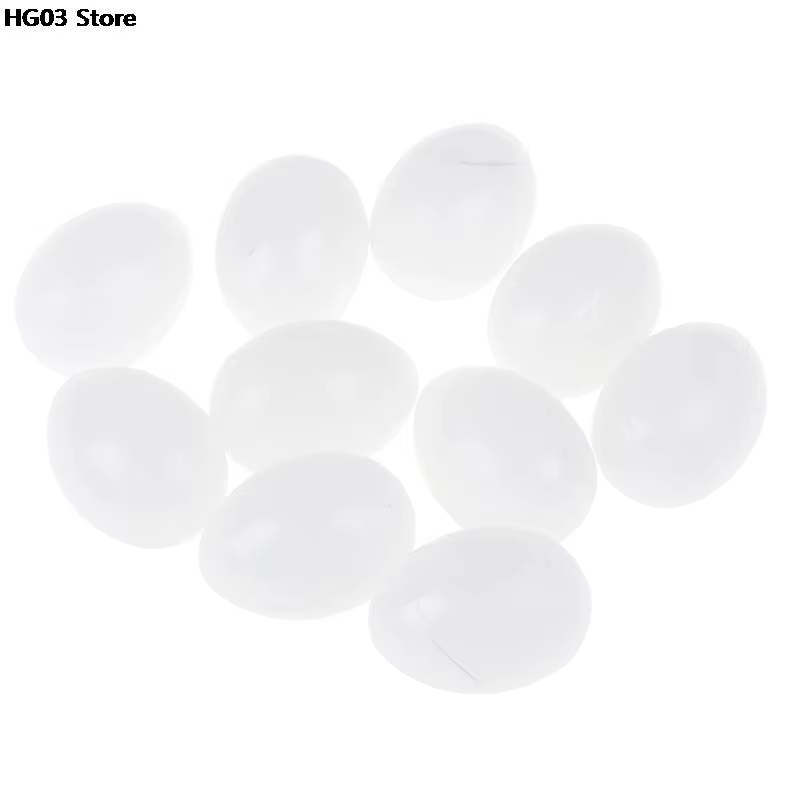 10 pièces faux oeufs en plastique Pigeon oeuf solide Pigeon faux oeuf Pigeon à couver fournitures 2.5cm x 3.5cm
