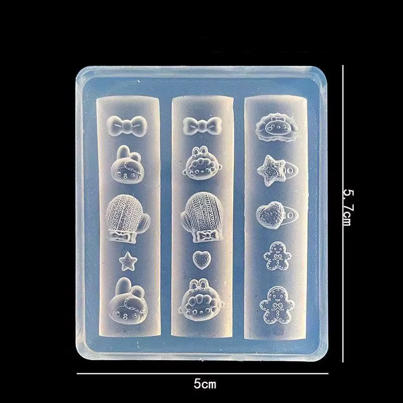 1pc ma mélodie dessin animé animaux 3D acrylique moule marguerite Nail Art décorations ongles bricolage conception