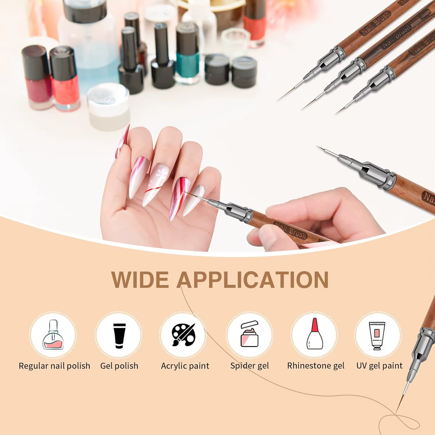 Ensemble de pinceaux pour ongles