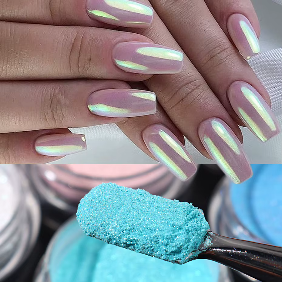Ensemble de 10 pièces de poudre à tremper sirène pour ongles