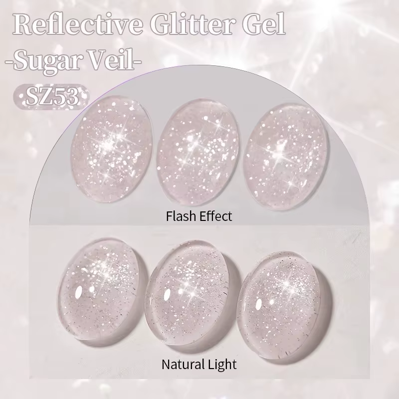 MIANEL 10ml Vernis à ongles gel rose nude scintillant UV LED Soak Off longue tenue pour nail art