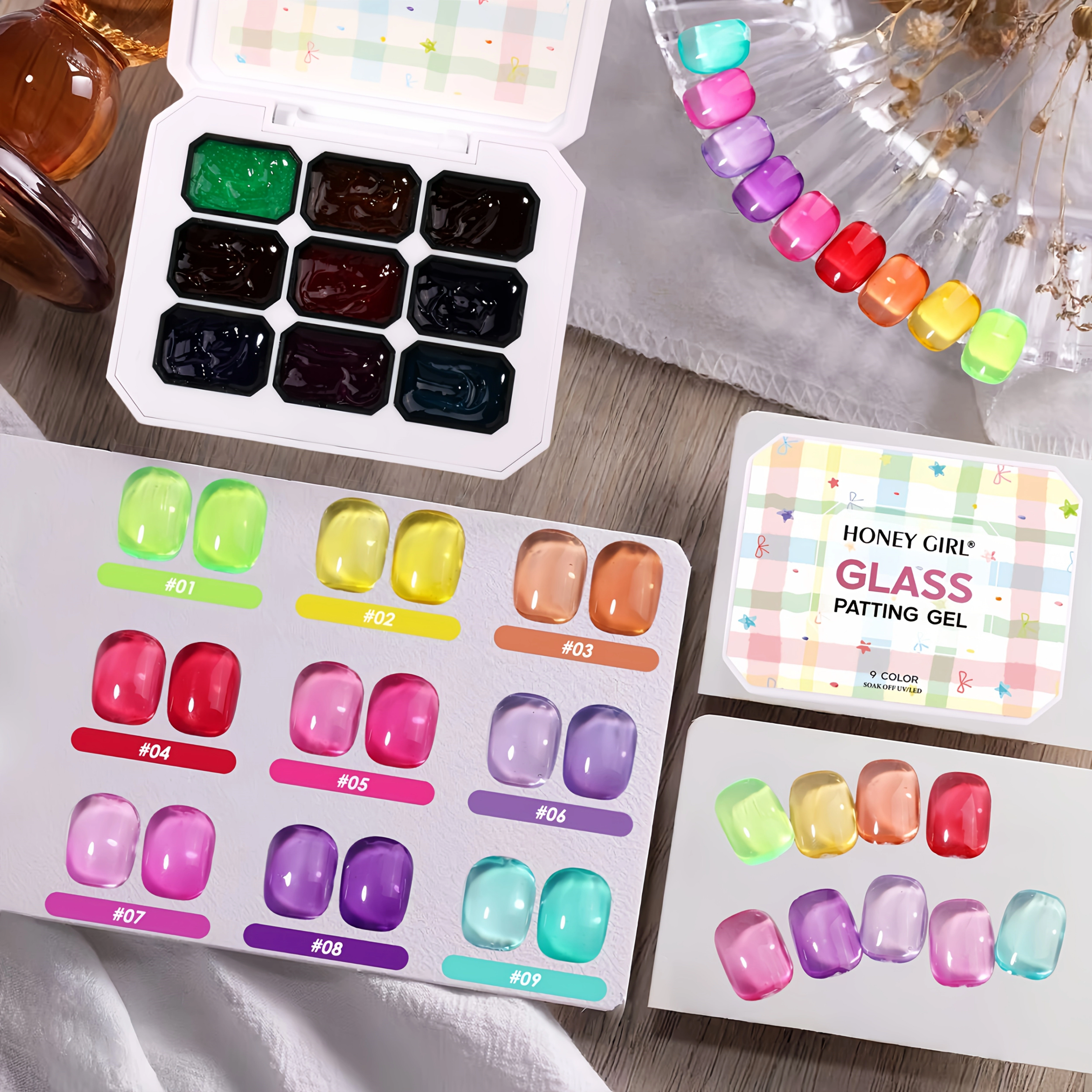 Gel à ongles solide 9 couleurs effet gelée estivale