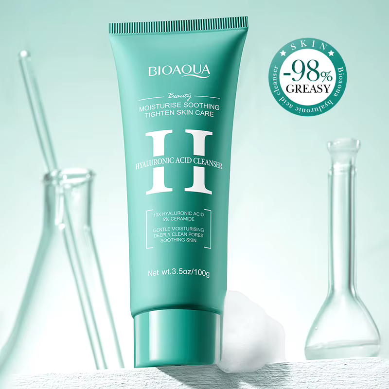BIOAQUA nettoyant pour le visage à l'acide hyaluronique mousse de lavage du visage hydratante Anti-âge nettoyant pour le visage produits de soins de la peau du visage