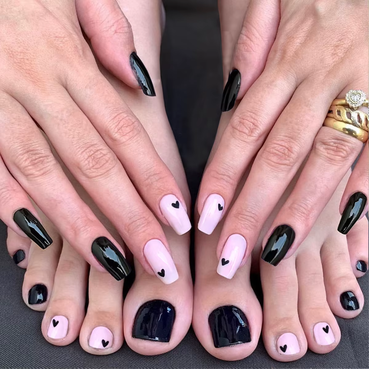 48 pièces presse sur ongles longs carrés et presse sur ongles ensemble