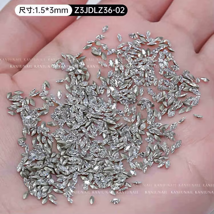 100 pièces glace-Transparent Mini étincelle Nail Art strass 1.5x3mm oeil de cheval/losange 3D paillettes ongles diamant bricolage Chic petit cristal