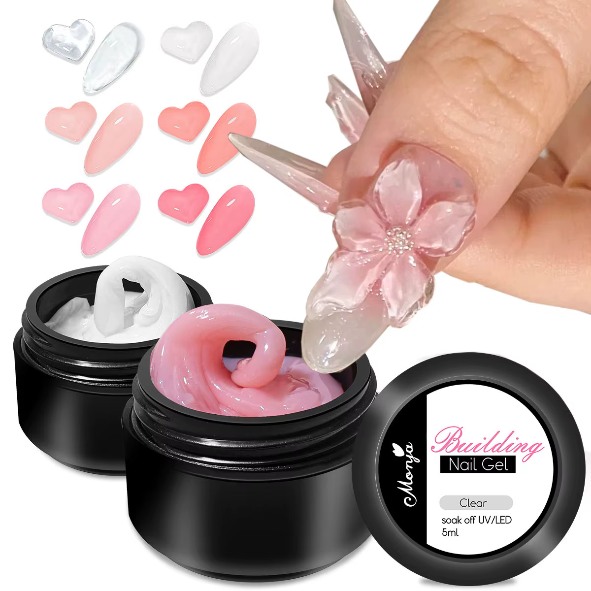 Vernis à ongles Gel transparent antiadhésif pour extensions de mains
