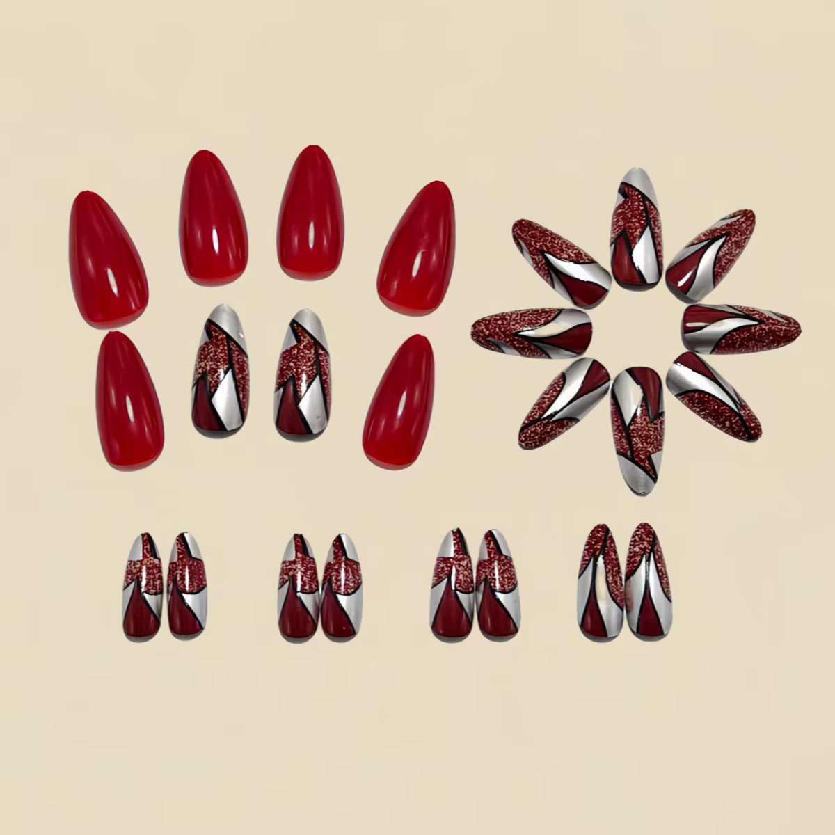 Faux ongles mi-longs pour femmes