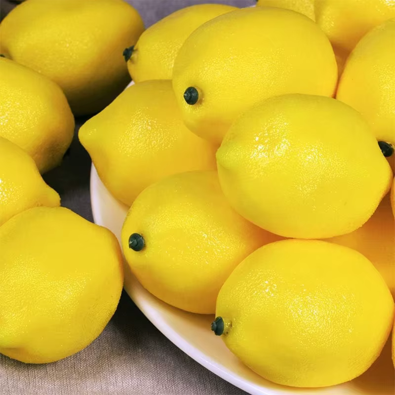 Citron artificiel, faux fruit, pour décoration de la maison, centre de table, ornement de table d'intérieur, style campagnard, décoration de cuisine, 2/5/10 pièces