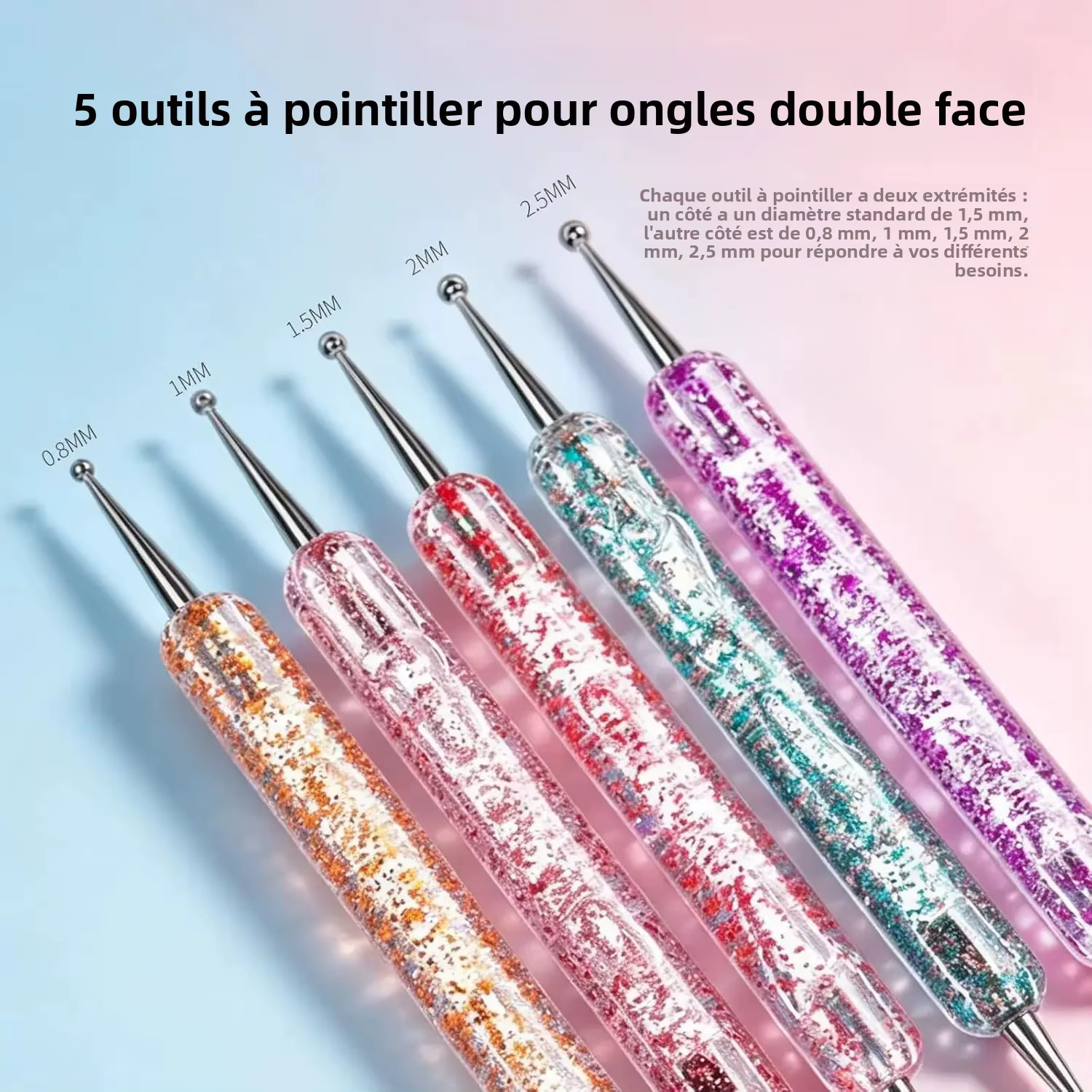 Kit de 23 outils pour nail art – Pinceaux