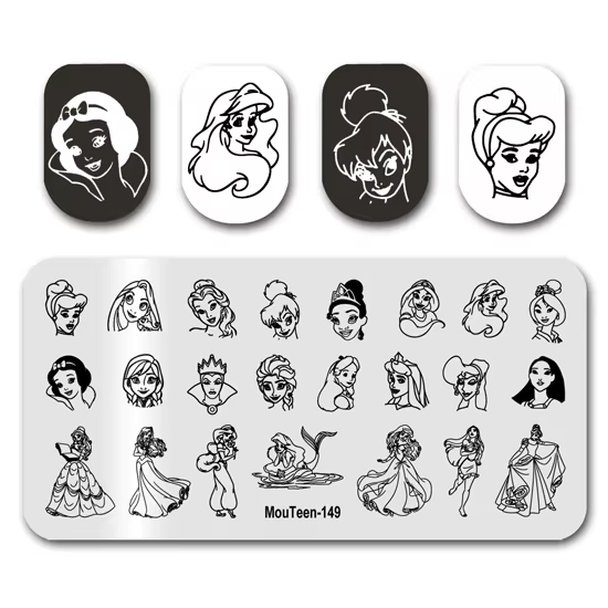 Plaque de tampon MouTeen-148 grandes plaques d'estampage d'ongles Disney Mickey Mouse ensemble de manucure