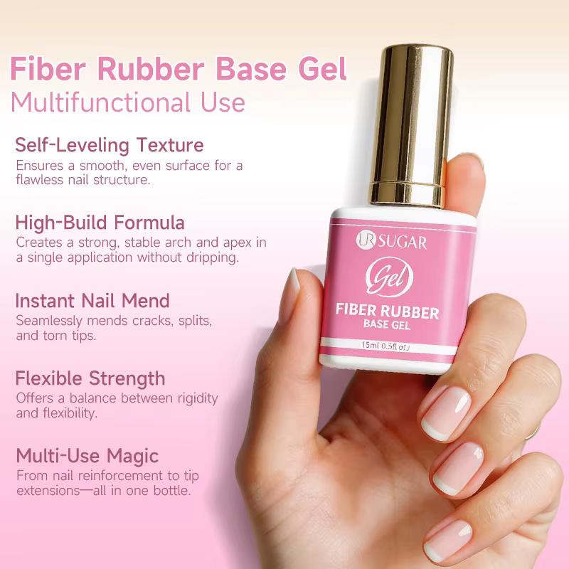 UR SUGAR 15ml Gel de base en fibre de caoutchouc pour ongles cassés