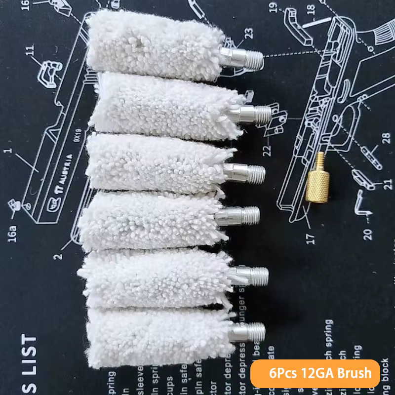 Accessoires pour armes à feu, brosses de nettoyage pour canon de calibre 12GA avec filetage en cuivre 8-32, kit d'entretien pour pistolets et fusils de chasse, pour la chasse
