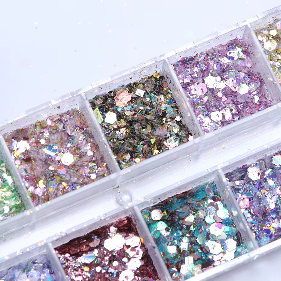 Mermad – paillettes hexagonales mixtes irisées pour ongles