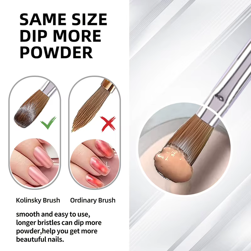 Kolinsky – brosse à ongles en acrylique