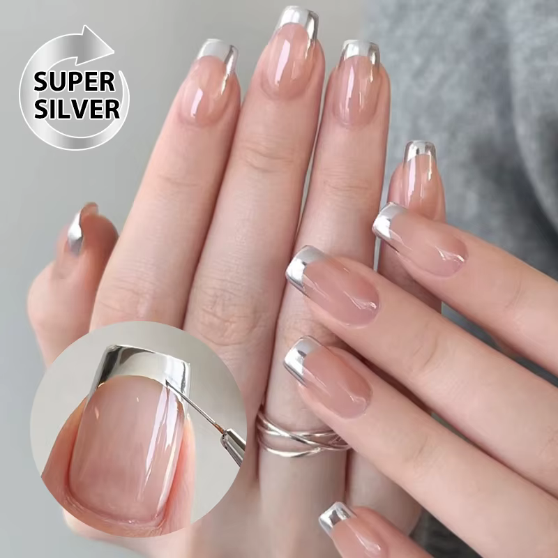BORN PRETTY 5ml mise à niveau peinture métallique Gel vernis fort argent Style français Nail Art tremper Gel