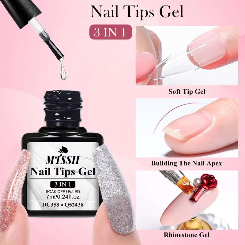 Gel de pointes d'ongles souples 3 en 1