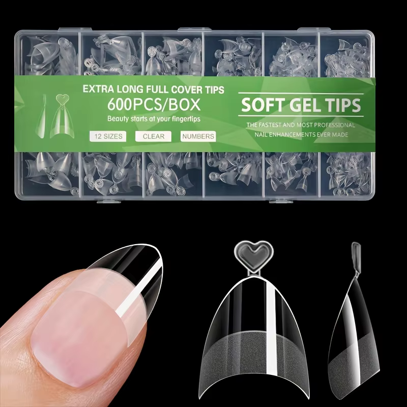 600 morceaux de faux ongles courts français