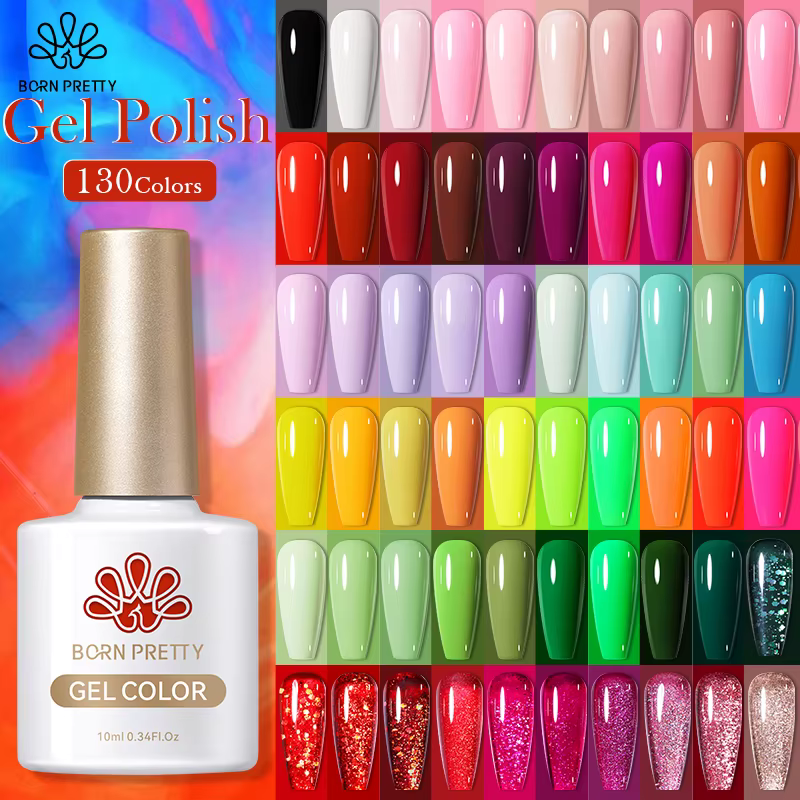BORN PRETTY 10ml Gel vernis à ongles Gel 130 couleurs Semi Permanent solide