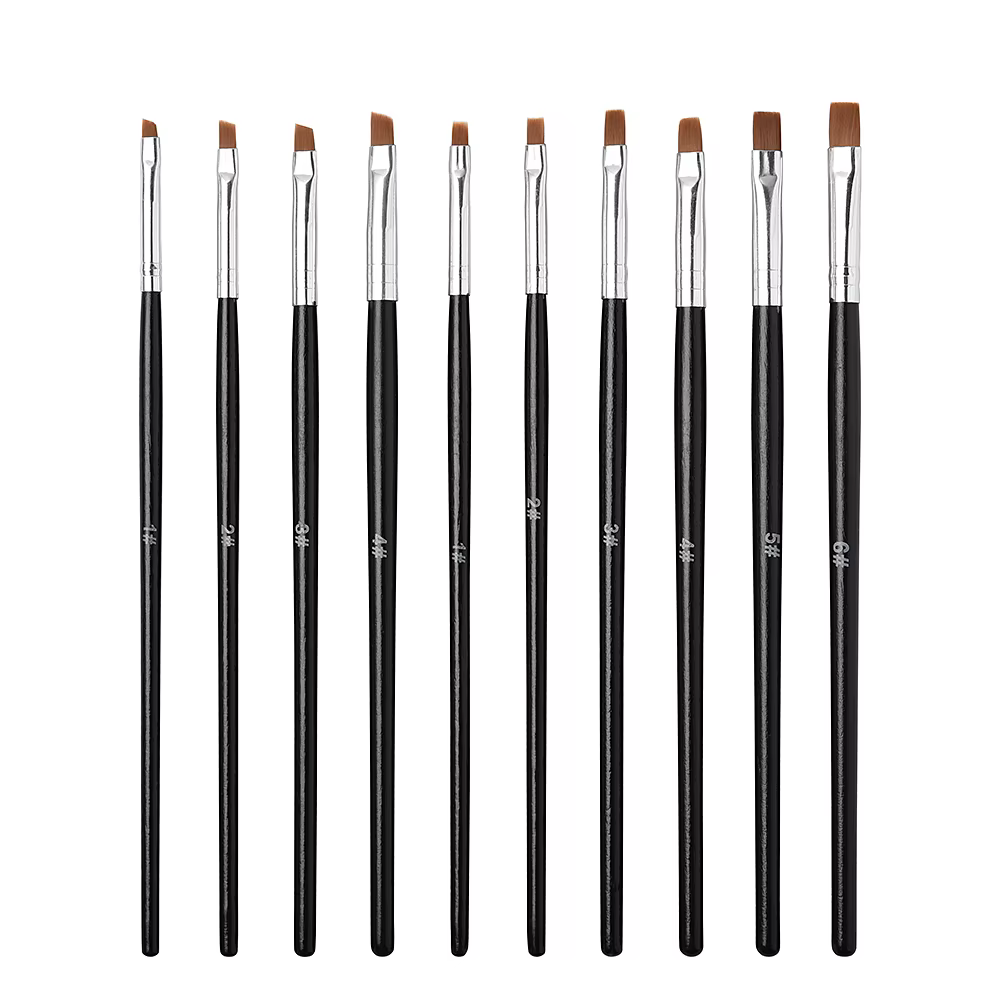 Pinceau de manucure à poils plats inclinés