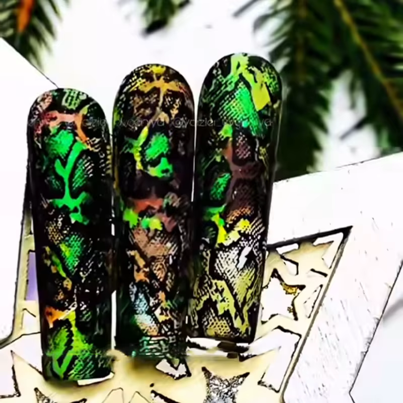 Image animale serpent léopard ongles estampage tigre zèbre