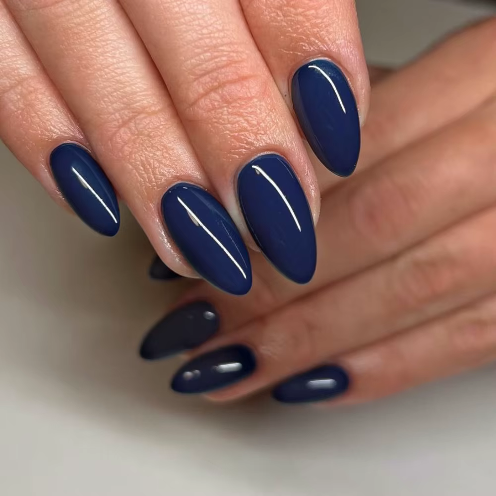 24 pièces faux ongles brillant bleu amande