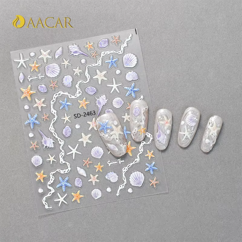 Autocollants pour ongles en coquillage d'étoile de mer