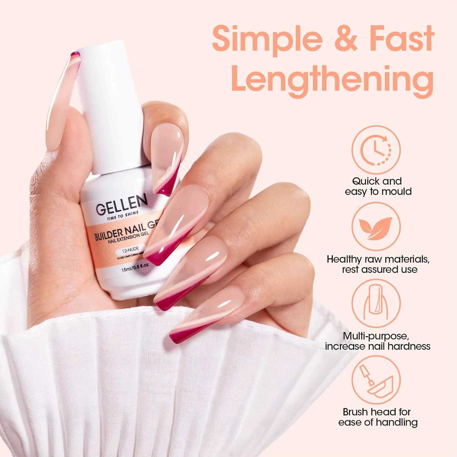 GELLEN 15ml Gel de construction pour extension d'ongles