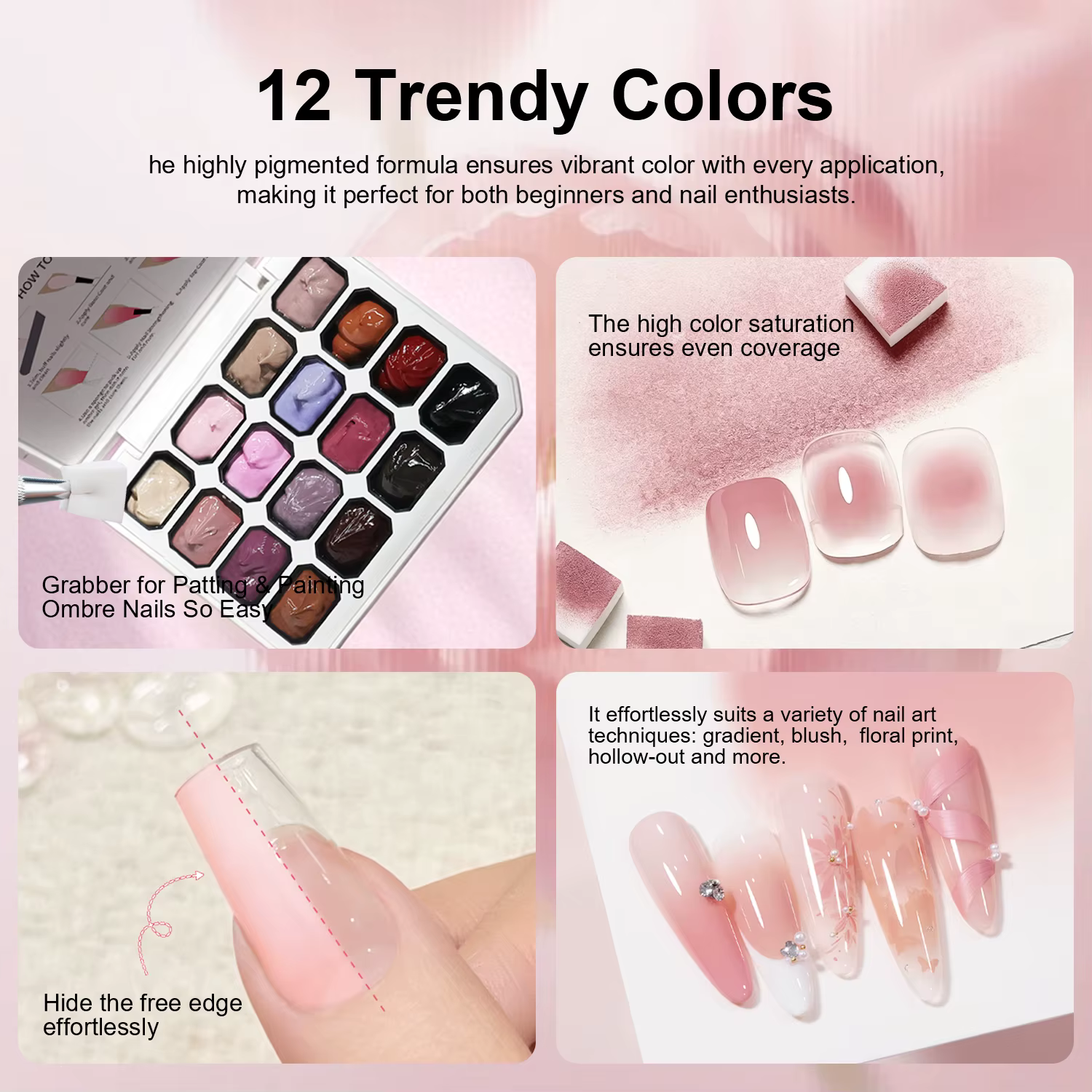 LIMEGIRL Gel de Peinture Sans Rinçage 16 Couleurs pour Nail Art