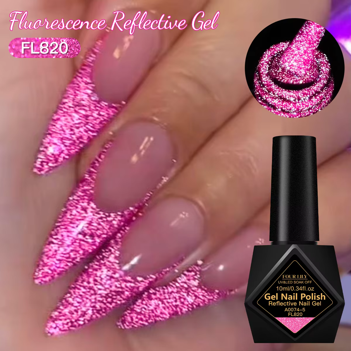 Vernis à ongles en Gel réfléchissant fluorescent