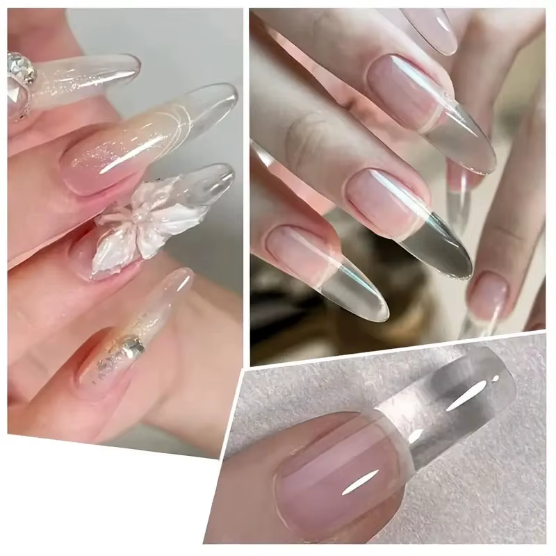 LILYCUTE 8ml clair antiadhésif Extension de main Gel vernis à ongles pour 3D façonnage Nail Art solide gelée laiteuse