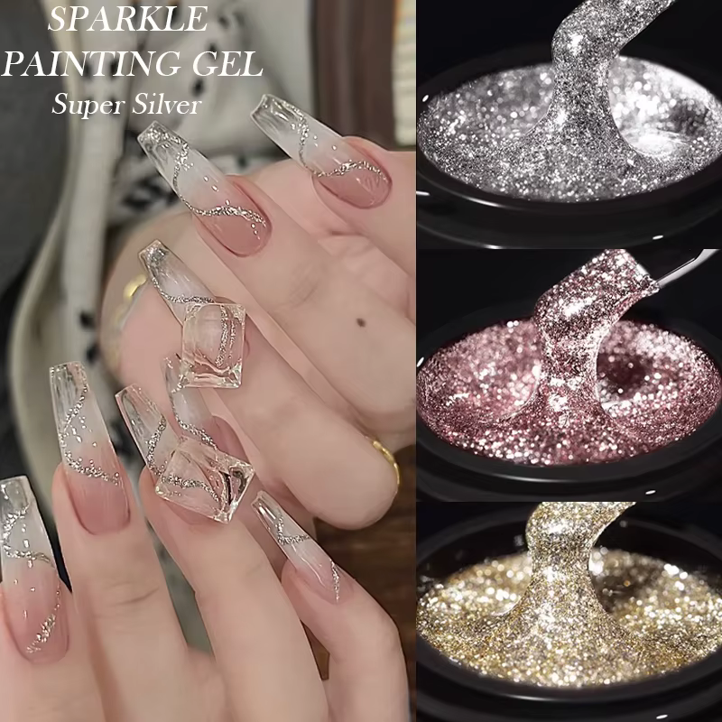 BORN PRETTY 5ml Super or Rose or argent paillettes brillant scintillant français Semi Permanent manucure peinture à ongles Gel UV