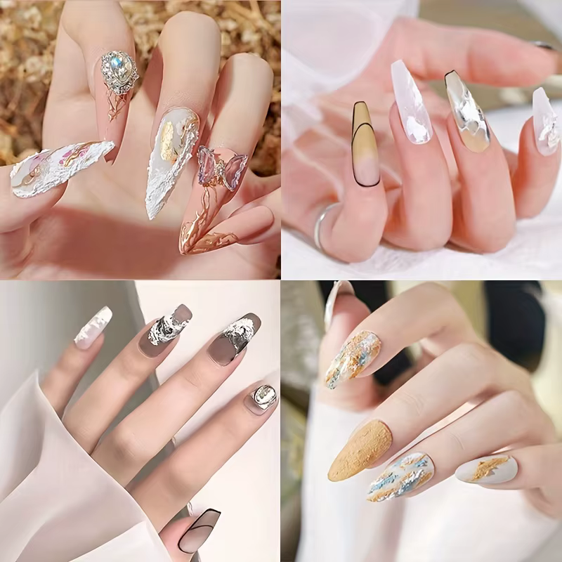 6 couleurs Gel Nail Art plâtre effet 3D sable Texture pas besoin couche de finition Gel vernis UV