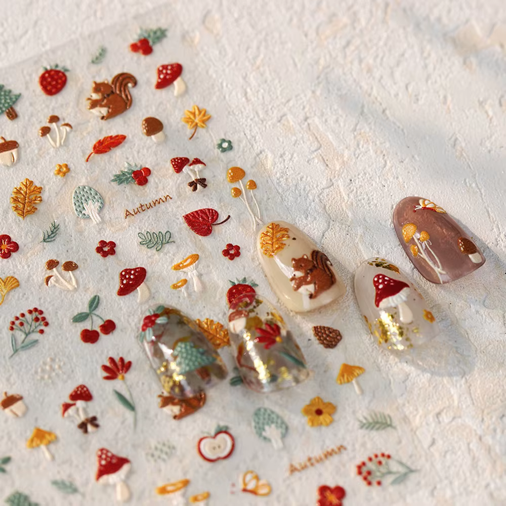 Autocollants pour ongles d'automne 5D