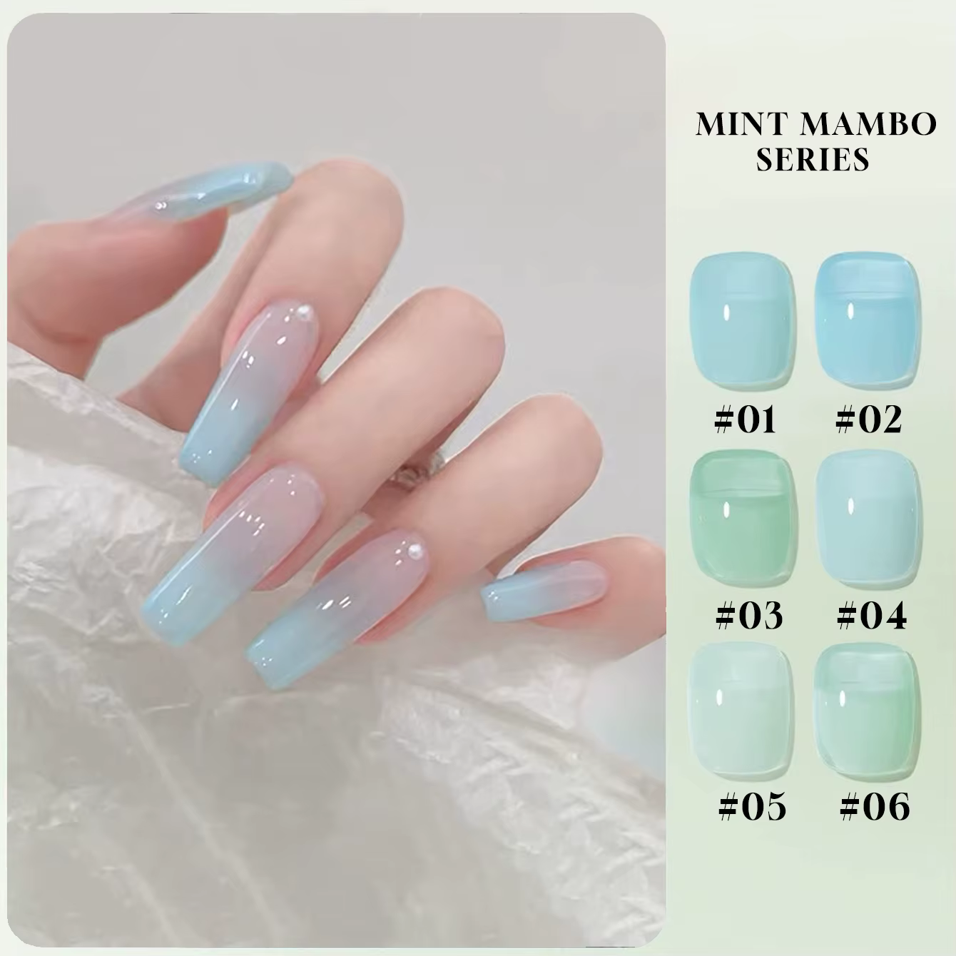 MN 1 pièce 12ML Vernis à ongles gel Mint Mambo