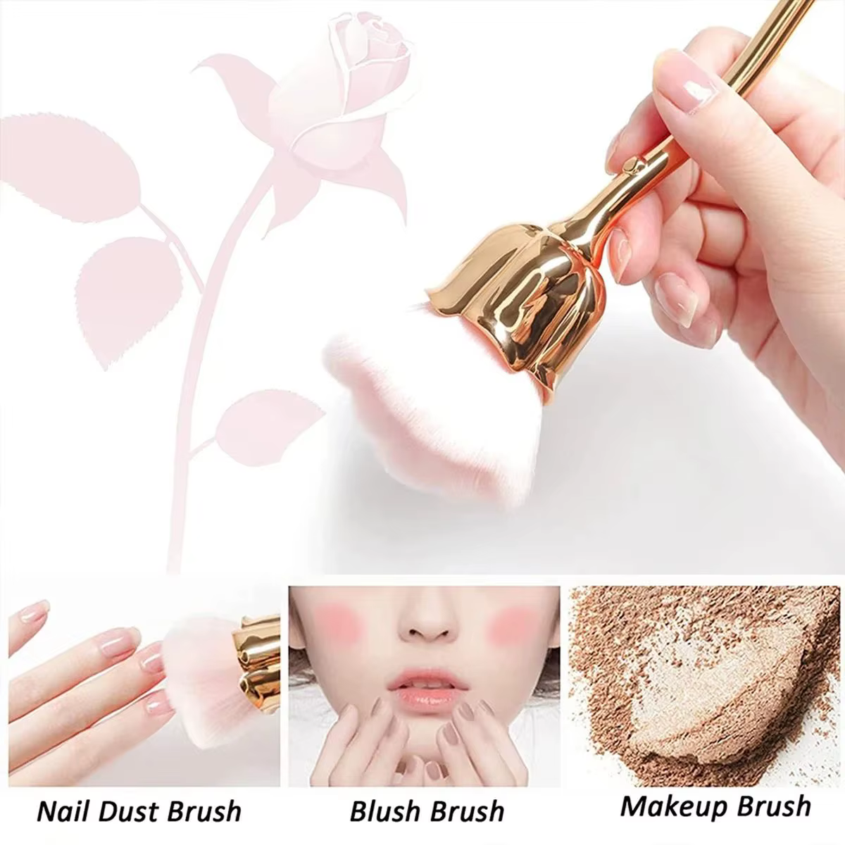 Brosse à ongles en forme de fleur pour manucure