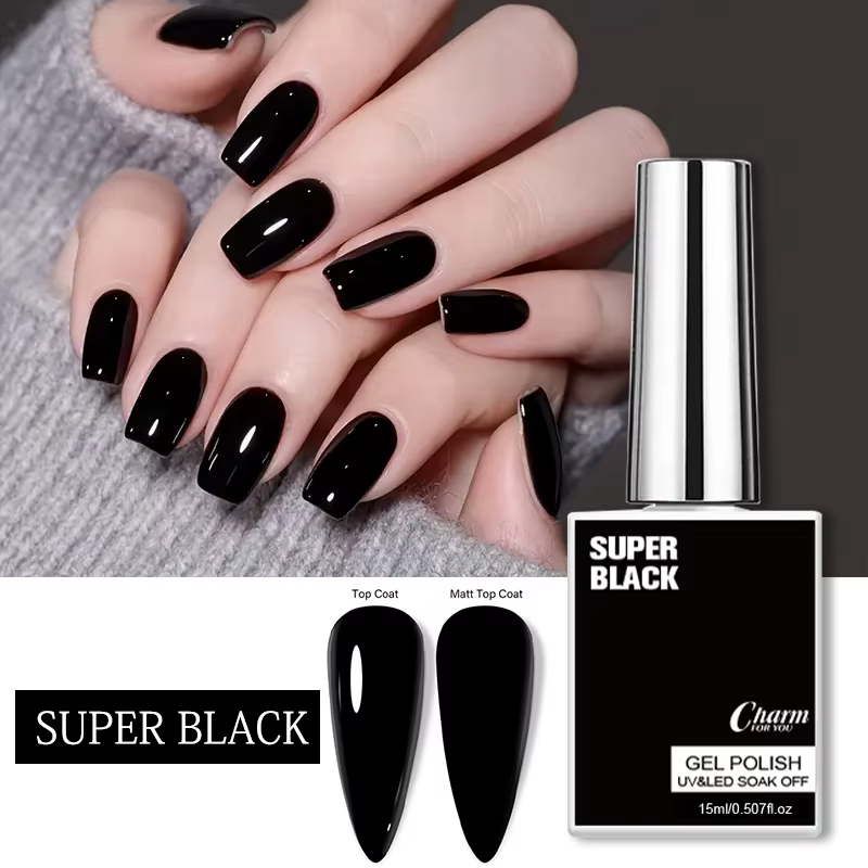 Vernis à ongles gel noir intense 15ml UV LED Soak Off