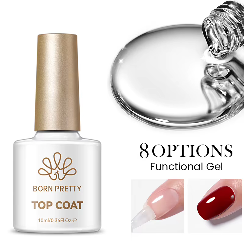 BORN PRETTY 10ml Gel Polish Multifonctionnel Base Gel Super Top Coat Soak Off UV LED Vernis à Ongles Semi-Permanent