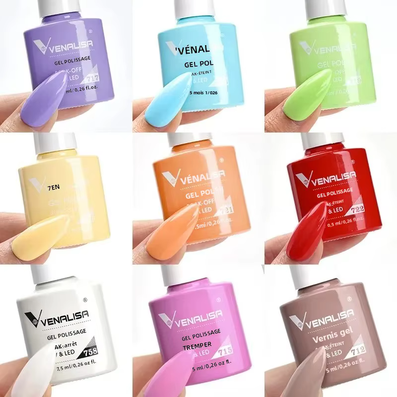 Venalisa 7.5ml Gel vernis à ongles capuchon blanc formule de verre NoWipe couche de finition UV LED tremper laque