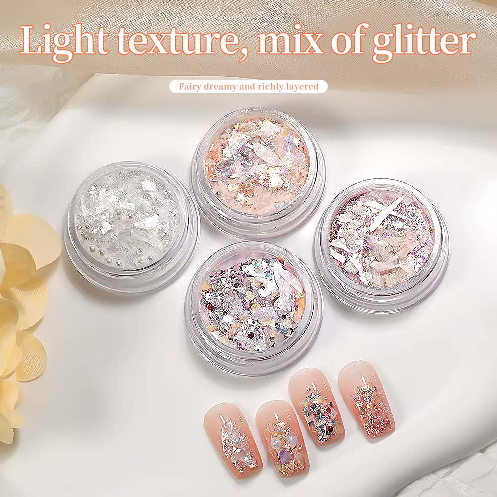 Poudre à paillettes pour ongles galaxie