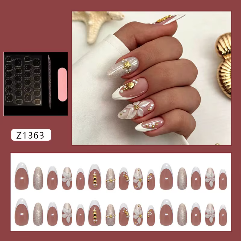 Faux ongles à presser en amande
