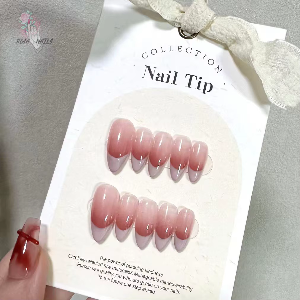 ROSA NAILS-Ensemble de faux-ongles à pression
