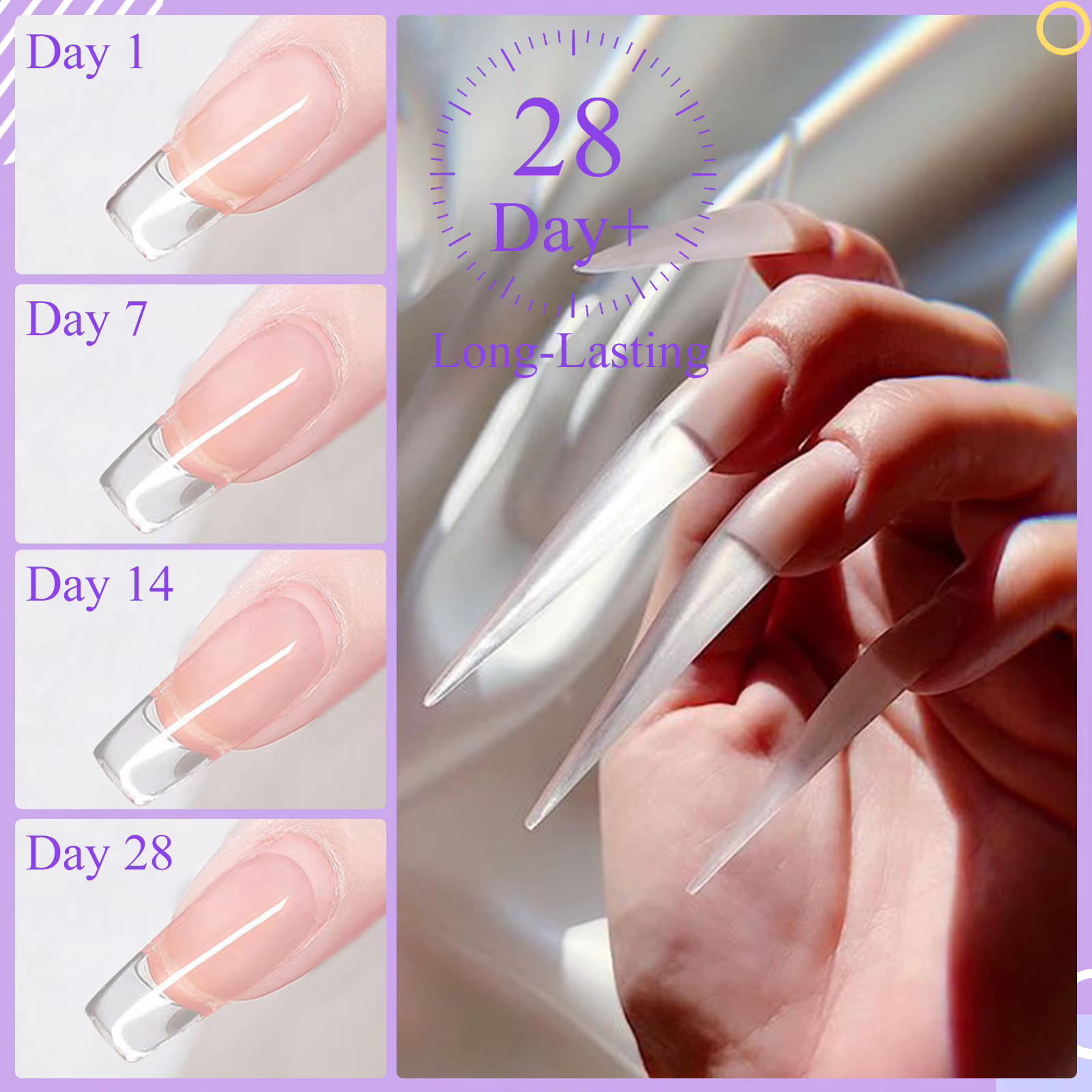 Saviland Gel de Construction Transparent 100g (3.5oz) en Bouteille pour Extension d'Ongles