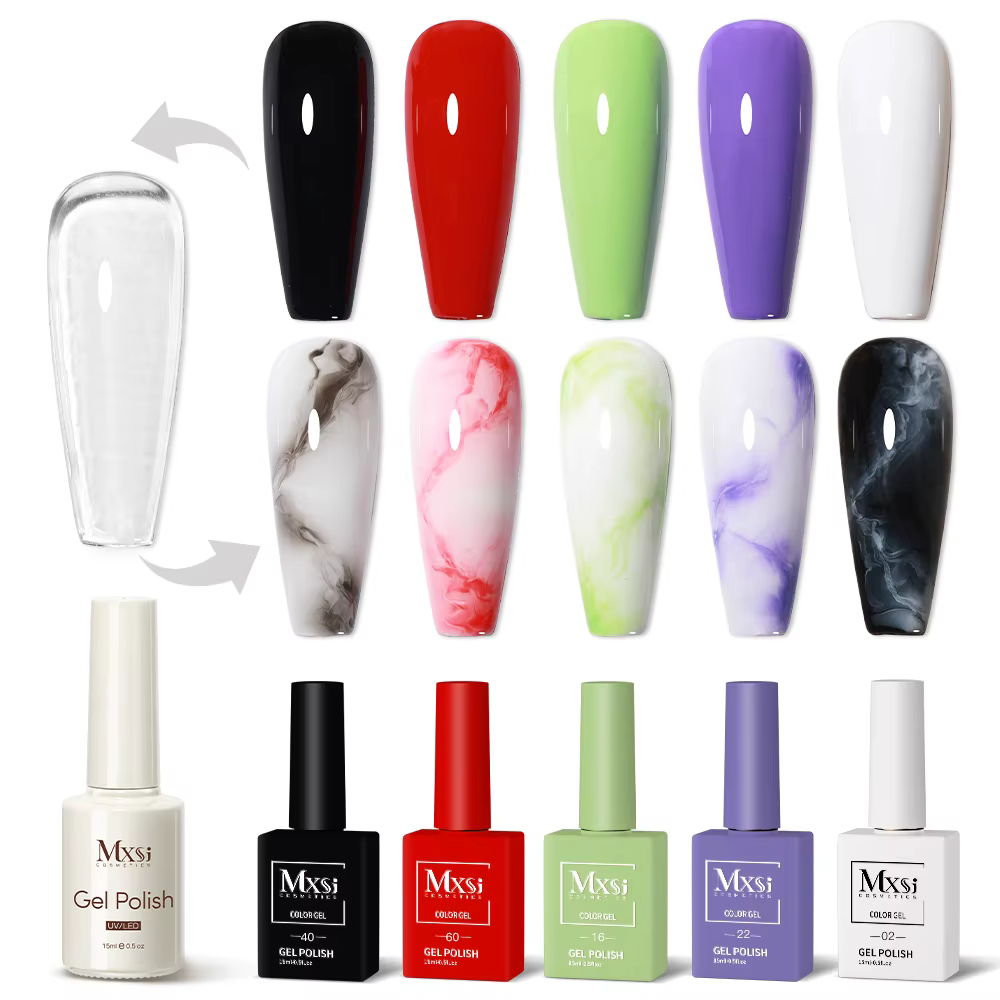 6 pièces/ensemble Gel fleuri 15ml vernis Gel aquarelle clair pour effet d'épandage marbre tremper UV LED Gel