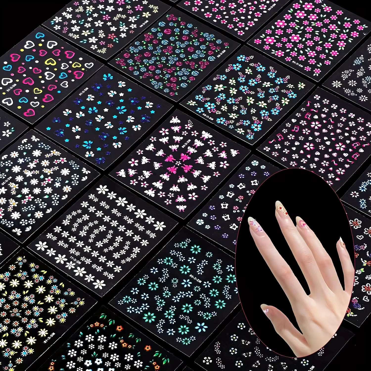 30 pièces (choire la quantité) autocollants pour ongles brillants-auto-adhésifs